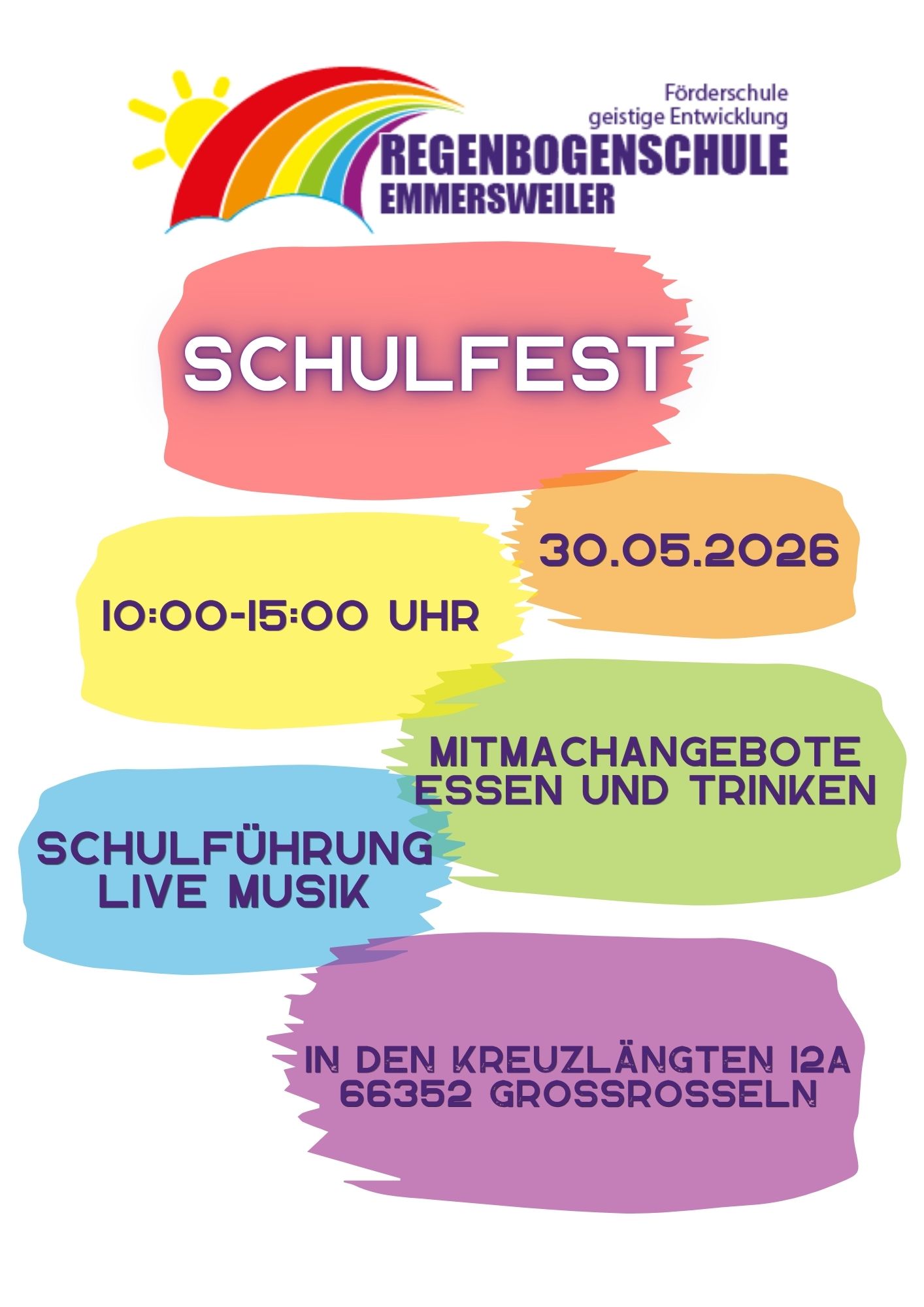 Herzliche Einladung zum Schulfest der Regenbogenschule - Bild 1
